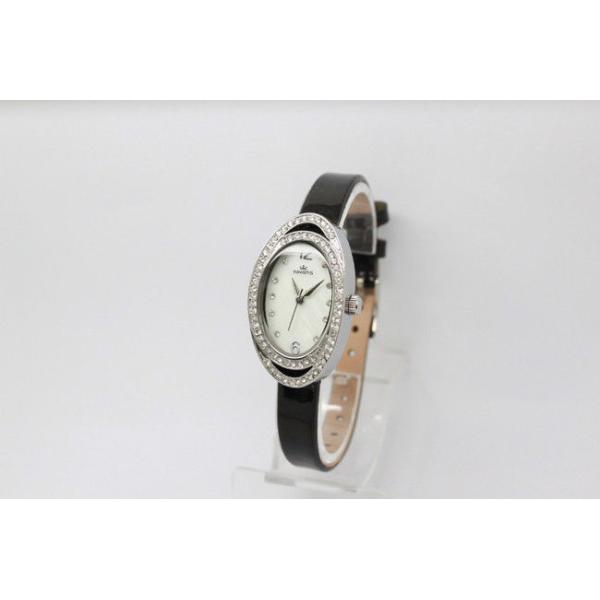 Oval Shape Alloy Case Leather Quartz Watch With Diamonds PU Leather For Ladies