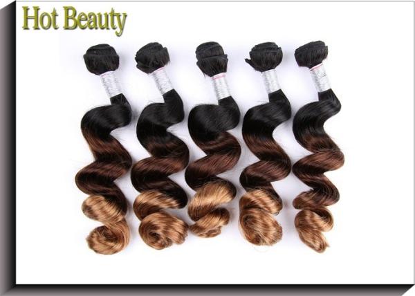 8A Grade 3 Tone Colored Human Hair Extensions 10-30 Tangle Free