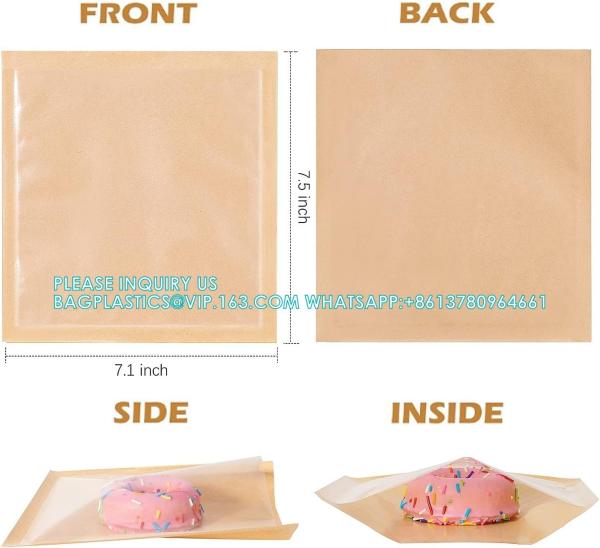 Heat-Sealable Bakery Bags Wax Paper Cookie Bags For Packaging Bag Baked Paper Bread Bags Kraft Paper Food Bags