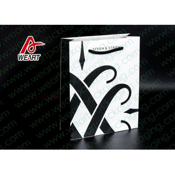 70% Ink Printing Custom Paper Gift Bags With Black Cotton Rope For Gift Shop