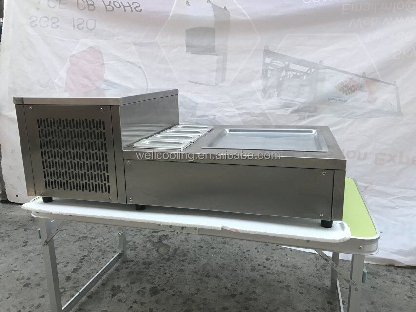 Manufacturers Supply Square Pan Fried Ice Cream Machine Commerical Flat Pan Fry Ice Roll Machine With Cheap Price