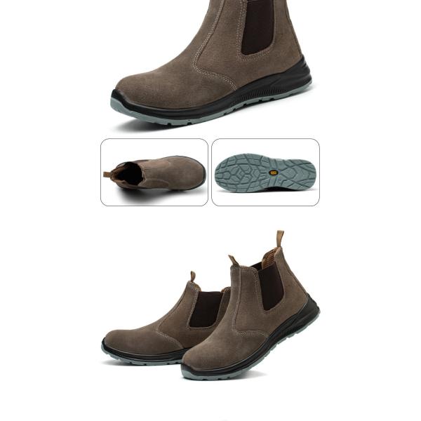Unisex Suede Steel Toe Anti Smashing Pu Work Shoes Boots For Welding