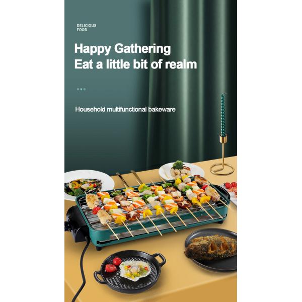 Smokeless Electric Grills Griddles Skillets 1500W 3-10 People