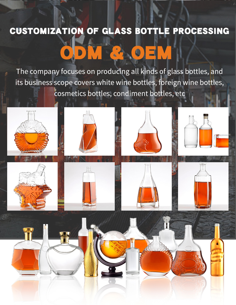 CE Certified 700ml 750ml Custom Label Glass Liquor Bottle For Vodka Whiskey Spirits