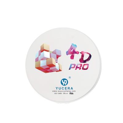 Artificial Teeth Making Material Multilayer Preshaded 4D Pro Zirconia Discs for Open System Cad Cam Zirconia Block