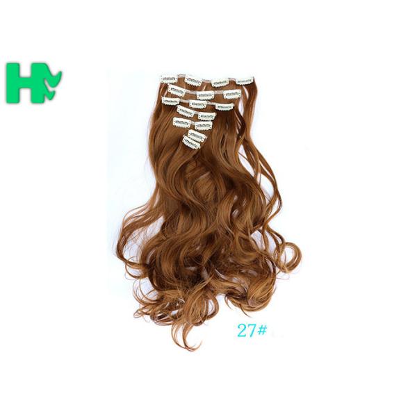 Remy Weft 5A Synthetic Clip In Hair Extensions For Whtie Women 90 Gram - 120 Gram