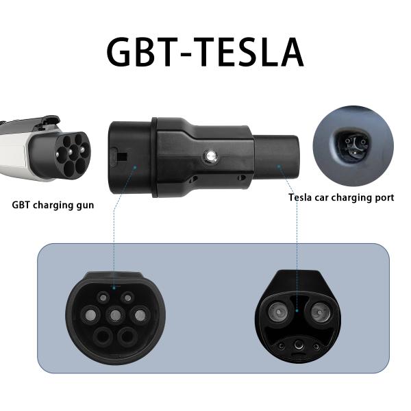 GBT Charging Pile GBT to Tesla Car Ev Adaptor Rated Current 32A AC 7KW GBT EV Charger Adapter for Tesla Car Condition Plug