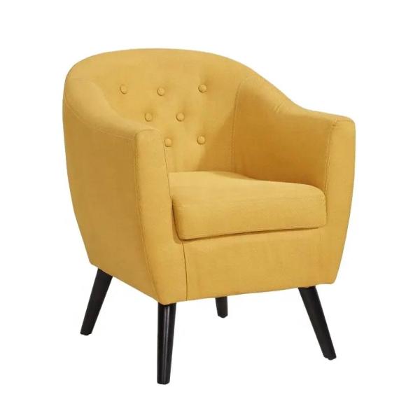 Breathable Fabric Yellow Single Seater Sofa Anti Fading Multipurpose