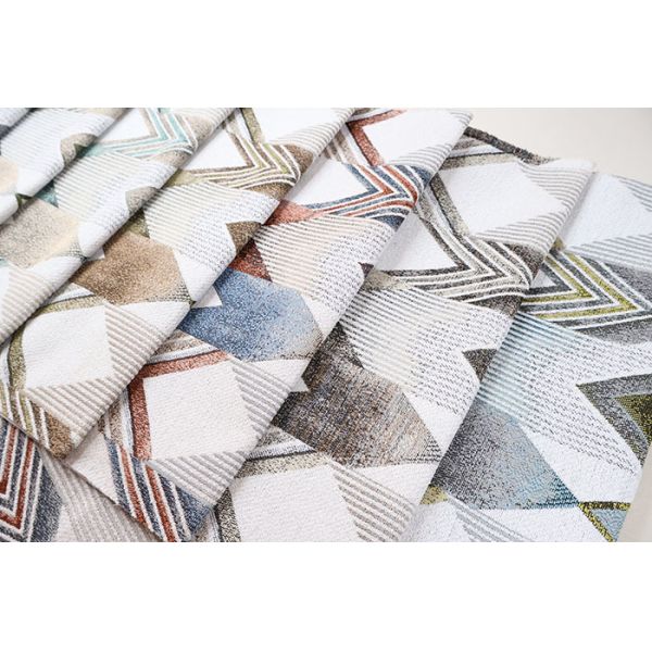 100% Polyester Geometric Diamond Woven Jacquard Fabric For Home Textile