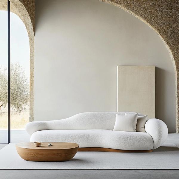 NO Inflatable Modern Design Sectional Sofa Set With Corner Style And Curved Modular Velvet Fabric
