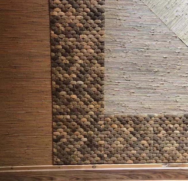 раковина кокоса 23x23x8mm 3 фута обоев естественного волокна