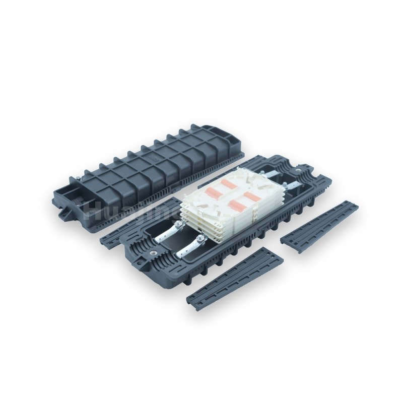 96 Cores Flexible Optical Fiber Splice Closure 4 Ports Unvulcanized Rubber Sealing