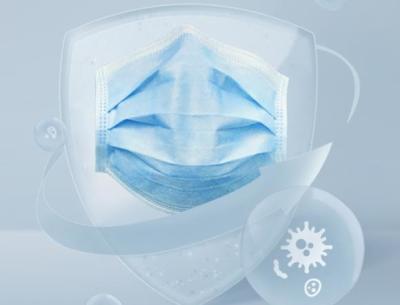 Medical 3 Layer Non Woven Face Mask , Disposable Respirator Mask Dust Proof