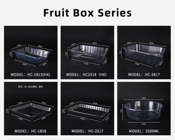 Clamshell Disposable Plastic Food Containers Recyclable Clear PET Bakery Box