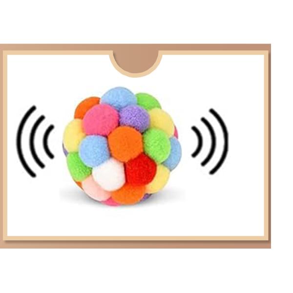 Popular Colorful Handmade Bouncy Ball Kitten Toys Plush Bell Ball Planet Ball Cat Toys