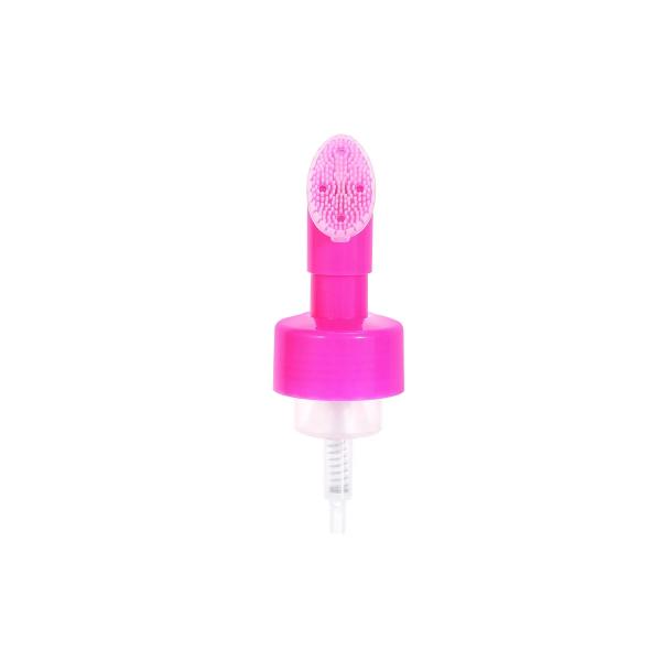 Customized 42mm Plastic Foam Pump With Silicone Brush For Cleaning