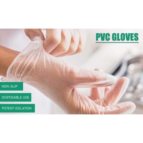 Clear Oil Proof Medical Powder Free Vinyl Exam Gloves