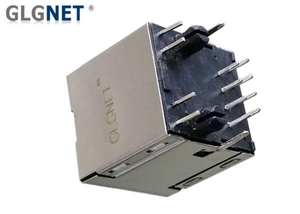 180 ° Integrated Transformer RJ45 Single Port Copper Alloy Preplated With Nickel