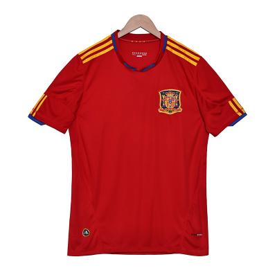 Espagne Retro Jersey 2010 Coupe du monde Maison de football Jersey classique Design rouge et jaune