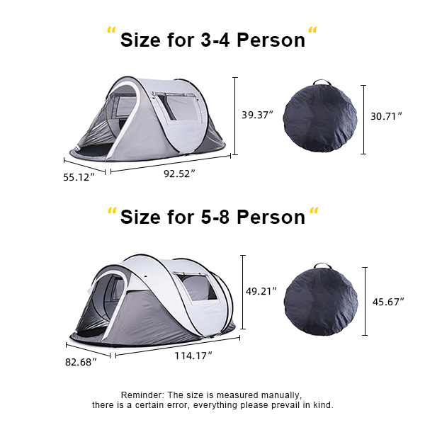 Оксфордская ткань Поп-Ап Кампинговая палатка Легкая для 6 человек