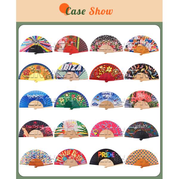 23cm Wooden Bamboo Hand Folding Fan for Wedding Fan Rave Party Folk Art Festival Hand Held Fans