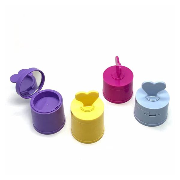 Wholesales 4G Plastic Cylinder Powder Cases with Puff &Mirror Packaging for Blush & Hairline