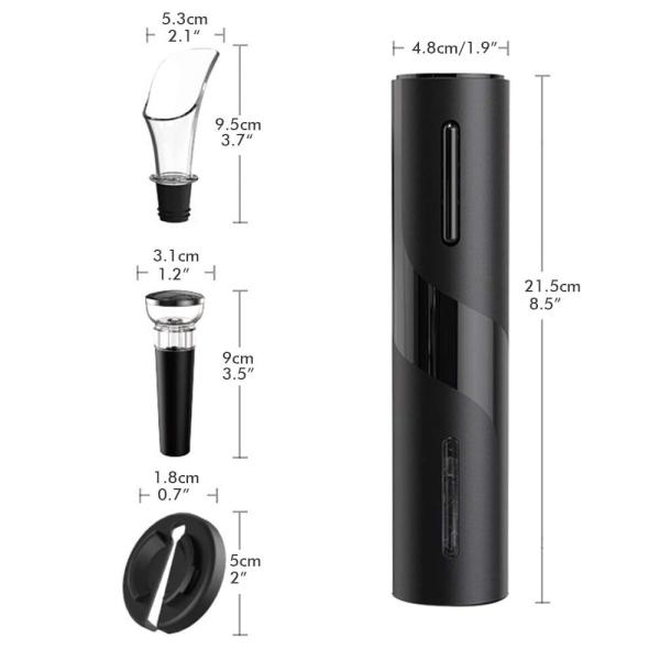 4 In 1 Electric Corkscrew Set With Foil Cutter Vacuum Cap Spout For Kitchen Home Bar