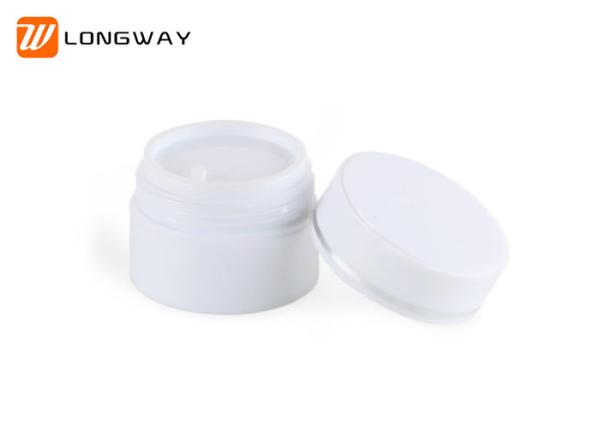 White Plastic Double Deck Cosmetic Sample Jars / Small Cream Jars 15g 30g