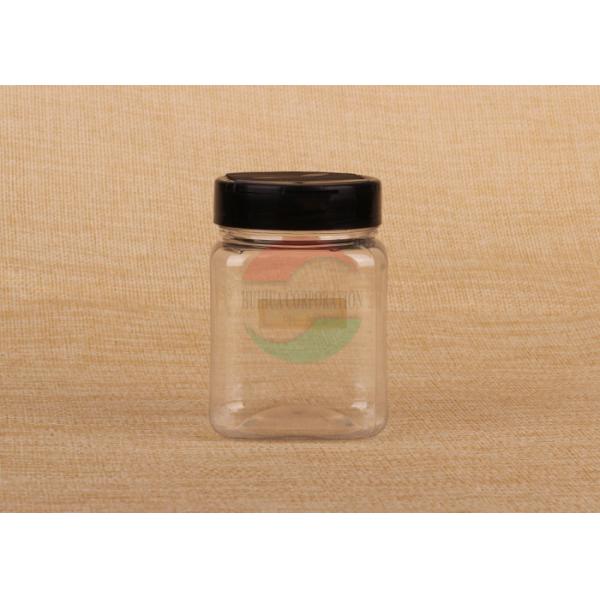 Square Pet Clear Plastic Jars Thick Powder / Salt / Spice Small Plastic Jars