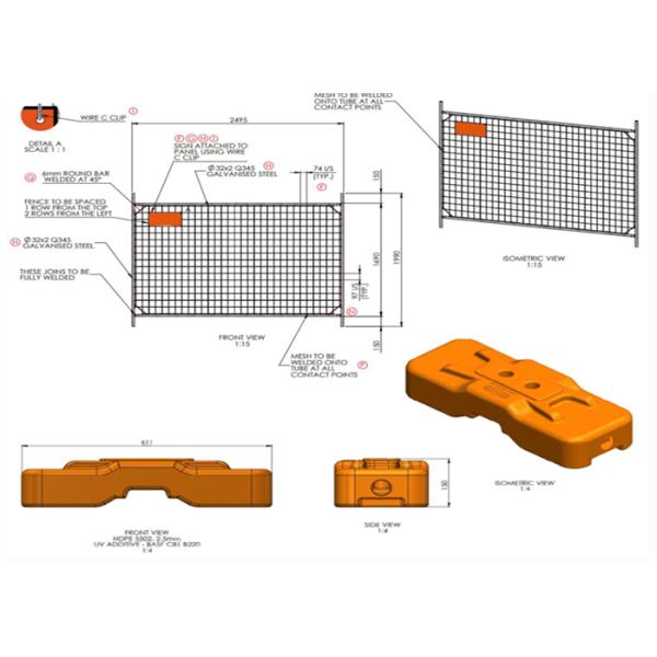 2.1*2.4м Австралийское временное строительство ограждения оцинкованное