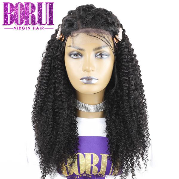 Cabelo humano indiano, peruca encaracolado perverso feita sob encomenda do fechamento do laço com densidade do cabelo 250% do bebê