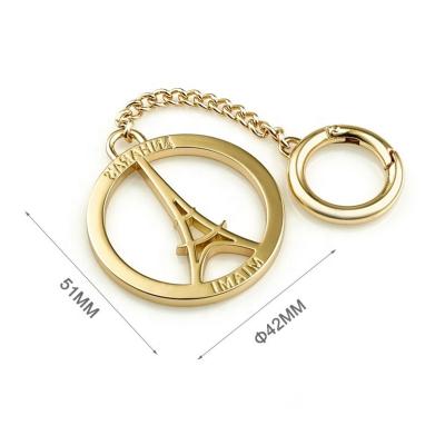 Personalize Your Handbags with Custom Round Metal Tag featuring Effiel Tower Logo