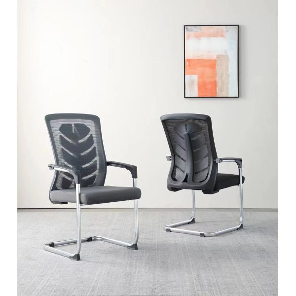 Visitor PP Armrest Conference Room Chairs Without Wheels