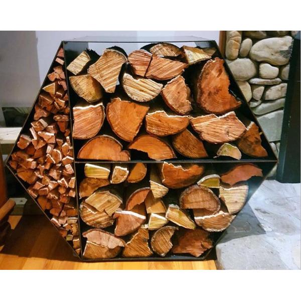 Древесина на открытом воздухе камина шестиугольная штабелируя шкаф журнала швырка Corten стальной