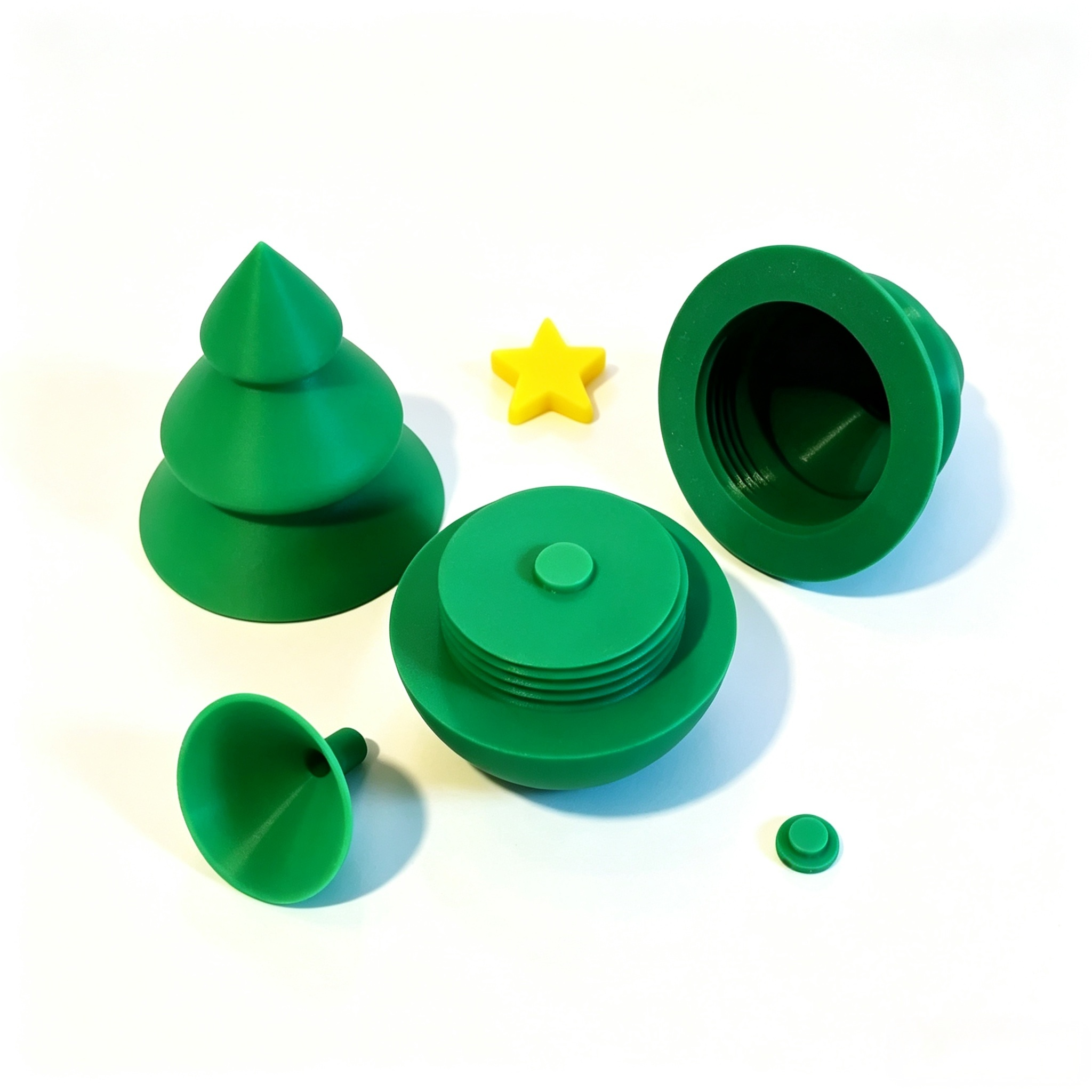 Pine Tree 3D Printed Pet Accessories Removable Fillable Bell Roly Poly Toy