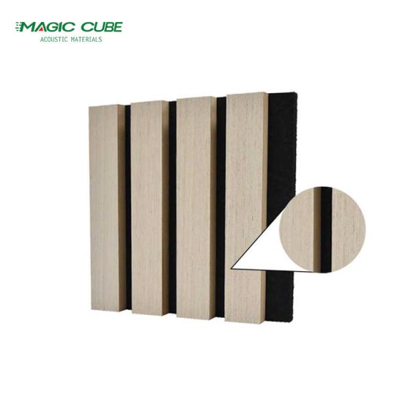 Wooden Slats Wall Sound Absorbing Acoustic Panel with Melamine Finish and Free Sample