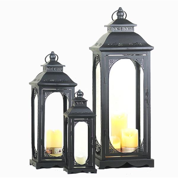 72cm Height Glass Candle Holders , Windproof Candle Holder Stand