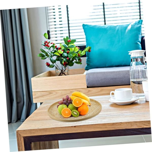 Bamboo Sieve Round Baskets Woven Storage Baskets Woven Tray Fruit Rattan Tray Fruit Natural Bamboo Colander Weaving Sieve Vegetable Food