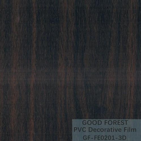 Filme preto decorativo do PVC grão de madeira da largura de 1260mm - de 1330mm