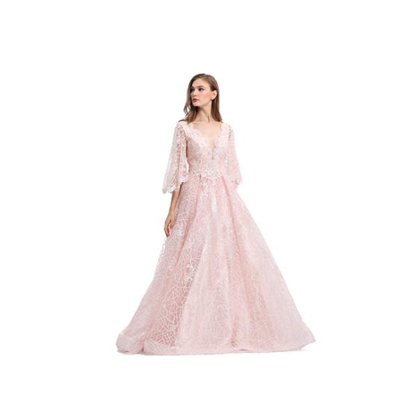 Hand Beading Long Evening Gowns , Elegant Engage Mermaid Wedding Dress