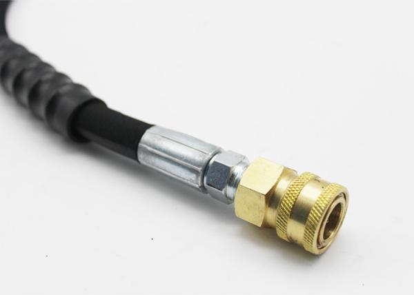 50 FT ID 3/8 4000 PSI Wire Braid Pressure Washer Hose With Brass Coupler