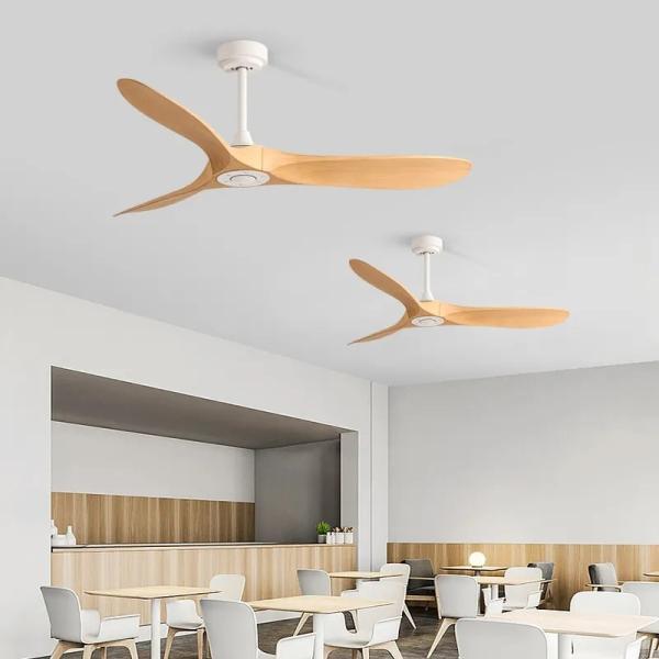 HFBH Modèle 666 Ventilateur de plafond moderne avec pales en ABS noires de 52 pouces