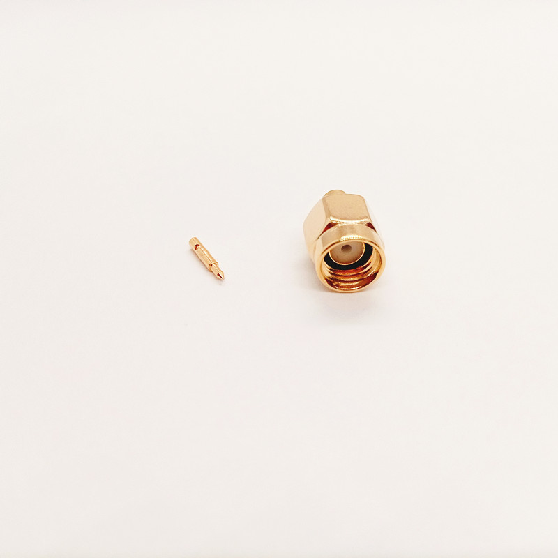 50 Ohm RF Coaxial Connector RPSMA-JB2 Reverse Polarity SMA Straight Plug Solder Connector For RG405 / 086 Semi-Rigid Cable