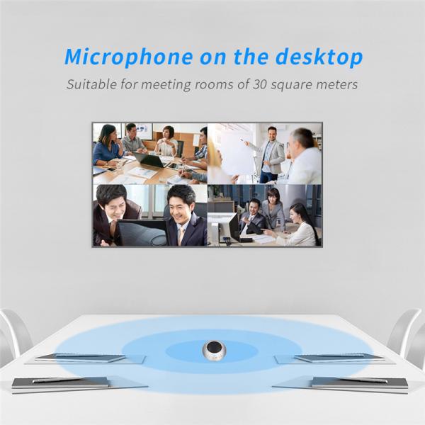 Mini USB 2.4G Wireless Conference Microphone Speaker 360°Omnidirectional Microphone Automatic Echo Cancellation Speakerp