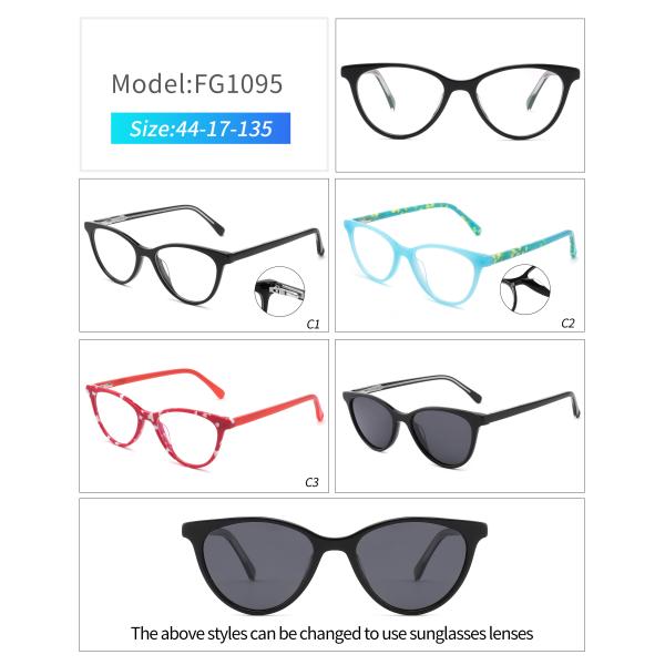 Children Eyeglasses Frames Cat Eye Acetate Optical Glasses 44mm Lens