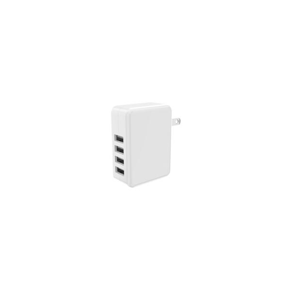 4 Port ErP 5V4.8A European USB Travel Charger Fireproof PC