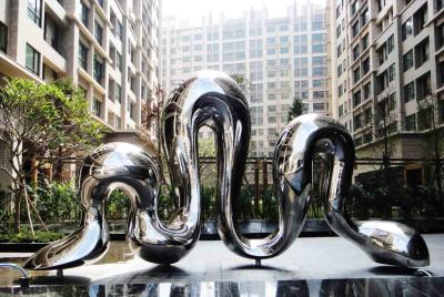 Village Decoration Outdoor Large Abstract Sculpture 316L Stainless Steel