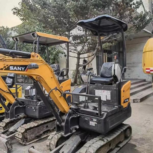 10.3KW Sany SY16C 1.6Ton Mini Excavator With Rubber Tire And Original Hydraulic Pump