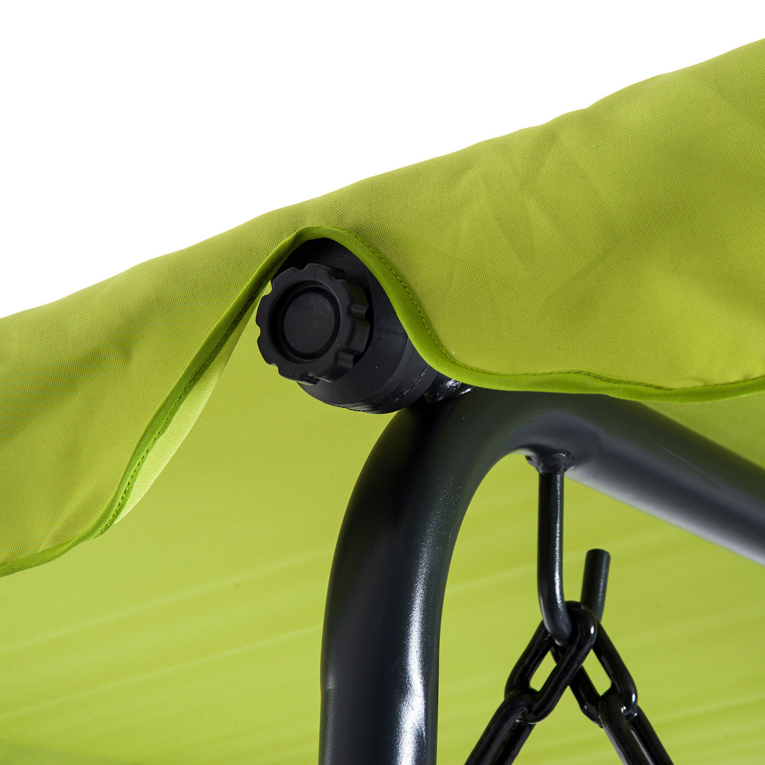 Polyester Cushion AJUNION Outdoor Swing Canopy Hammock 3 Seater Patio Swing Chair with Adjustable Canopy