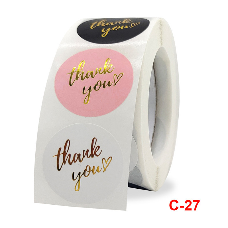 Ярлыки золота CMYK изготовленные на заказ липкие 27mm голографическое благодарят вас стикеры